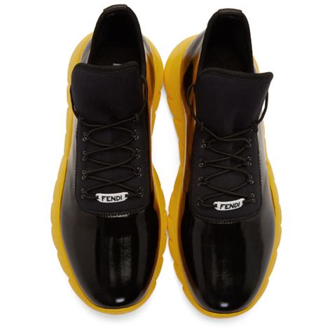 fendi satin sneakers|fendi sneakers black and yellow.